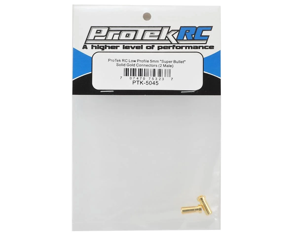 ProTek RC Low Profile 5mm "Super Bullet" Solid Gold Connectors (2 Male) 2 ProTek RC Low Profile 5mm "Super Bullet" Solid Gold Connectors (2 Male) - Image 2