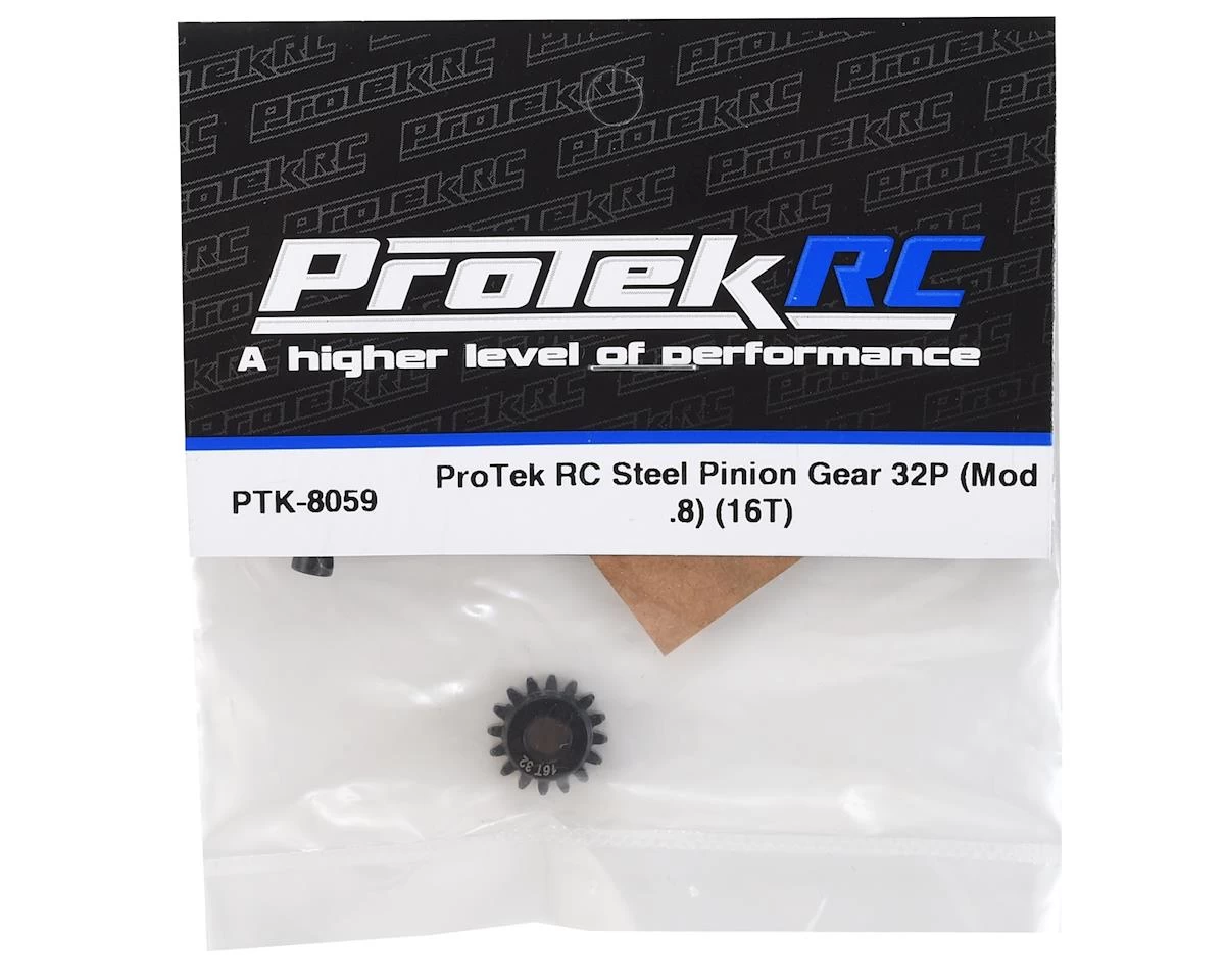 ProTek RC Steel 32P Pinion Gear W/3.17mm Reducer Sleeve (Mod .8) (5mm Bore) (16T) 2 ProTek RC Steel 32P Pinion Gear W/3.17mm Reducer Sleeve (Mod .8) (5mm Bore) (16T) - Image 2