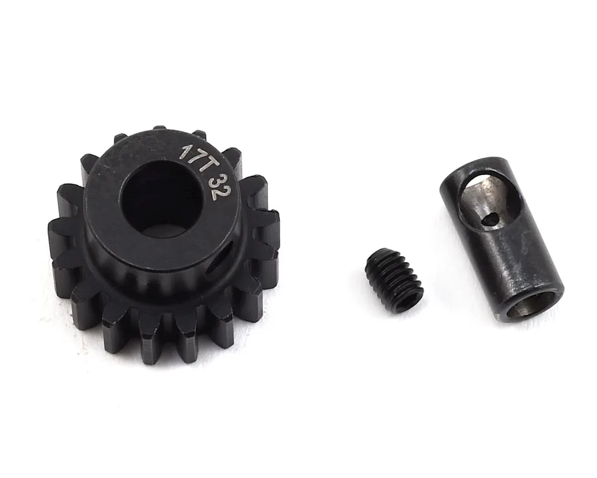 ProTek RC Steel 32P Pinion Gear W/3.17mm Reducer Sleeve (Mod .8) (5mm Bore) (17T) 1 ProTek RC Steel 32P Pinion Gear W/3.17mm Reducer Sleeve (Mod .8) (5mm Bore) (17T)