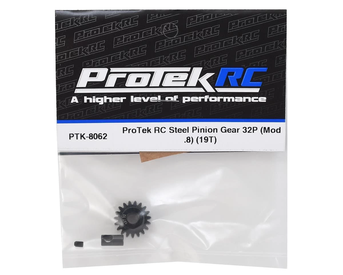 ProTek RC Steel 32P Pinion Gear W/3.17mm Reducer Sleeve (Mod .8) (5mm Bore) (19T) 2 ProTek RC Steel 32P Pinion Gear W/3.17mm Reducer Sleeve (Mod .8) (5mm Bore) (19T) - Image 2
