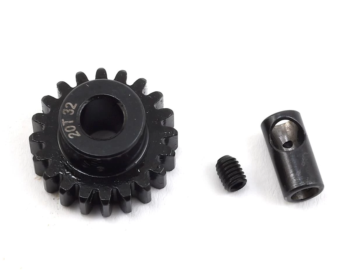 ProTek RC Steel 32P Pinion Gear W/3.17mm Reducer Sleeve (Mod .8) (5mm Bore) (20T) 1 ProTek RC Steel 32P Pinion Gear W/3.17mm Reducer Sleeve (Mod .8) (5mm Bore) (20T)