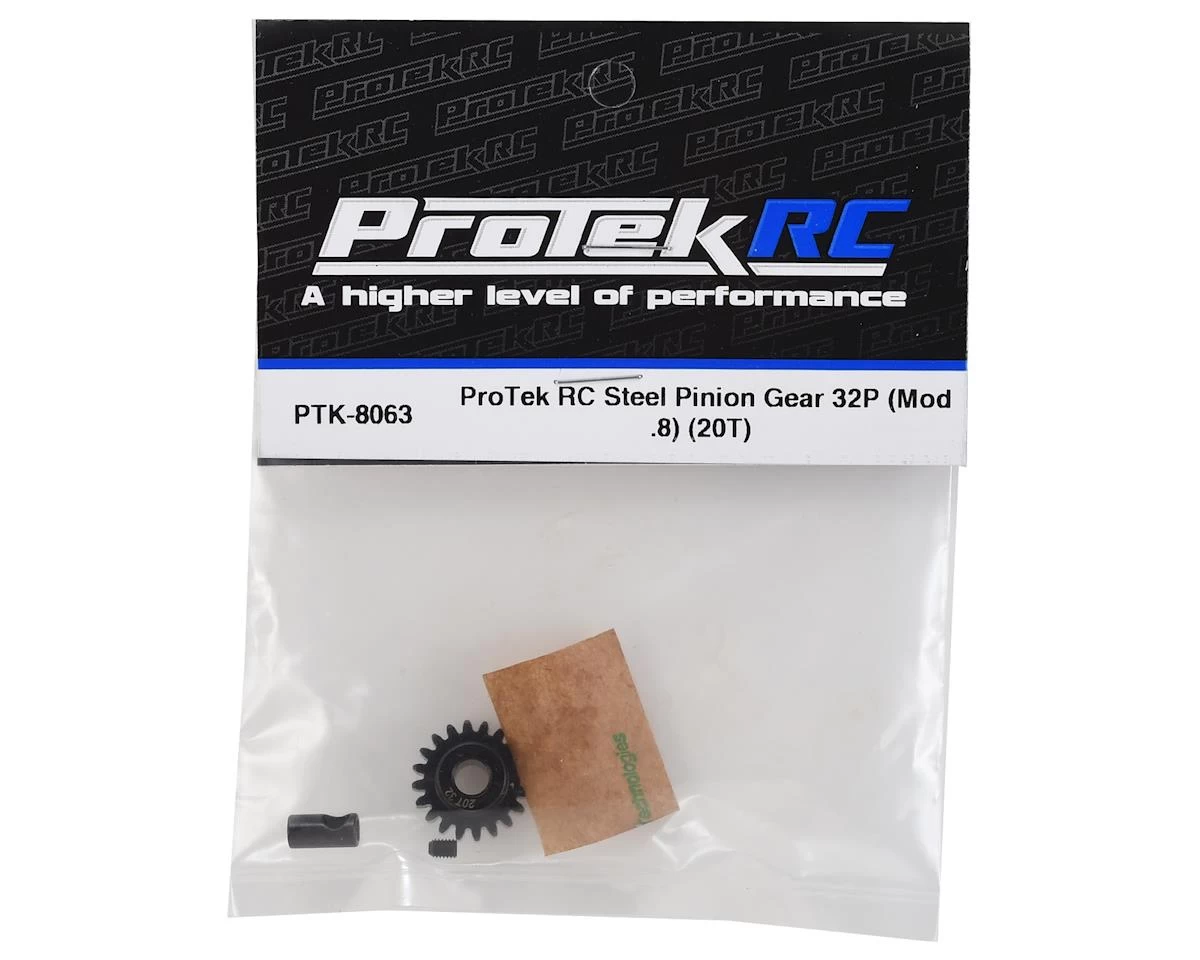 ProTek RC Steel 32P Pinion Gear W/3.17mm Reducer Sleeve (Mod .8) (5mm Bore) (20T) 2 ProTek RC Steel 32P Pinion Gear W/3.17mm Reducer Sleeve (Mod .8) (5mm Bore) (20T) - Image 2